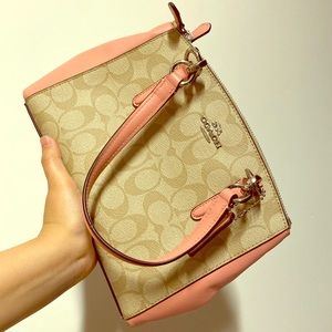 Coach satchel with signature leather